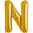 Not Specified Letters & Numbers - Large Large Letter N Balloon - Gold