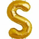 Not Specified Letters & Numbers - Large Large Letter S Balloon - Gold