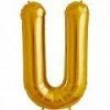 Not Specified Letters & Numbers - Large Large Letter U Balloon - Gold