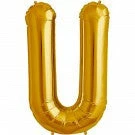 Not Specified Letters & Numbers - Large Large Letter U Balloon - Gold