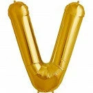 Not Specified Large Letter V Balloon - Gold Letters & Numbers - Large