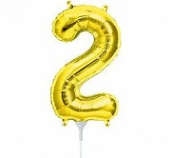 Not Specified Small Number Balloon 2 - 41cm Gold - Air Filled Only