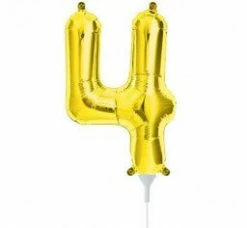 Not Specified Small Number Balloon 4 - 41cm Gold - Air Filled Only