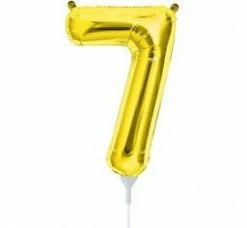 Not Specified Letters, Number & KITS - AIR FILLED Small Number Balloon 7 - 41cm Gold - Air Filled Only