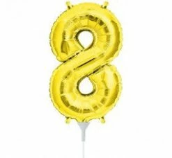 Not Specified Small Number Balloon 8 - 41cm Gold - Air Filled Only