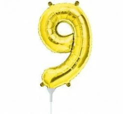 Not Specified Small Number Balloon 9 - 41cm Gold - Air Filled Only