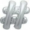 Not Specified Letters & Numbers - Large Large # Hashtag Balloon - Silver
