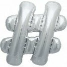 Not Specified Letters & Numbers - Large Large # Hashtag Balloon - Silver