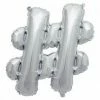 Not Specified Letters, Number & KITS - AIR FILLED Small # Balloon - 41cm Silver - Air Filled Only