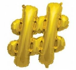 Not Specified Small # Balloon - 41cm Gold- Air Filled Only