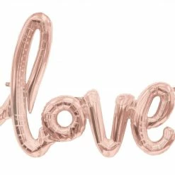 Jaz Trading Love Balloon Rose Gold Script - Air Fill Only Script Balloons - AIR FILLED
