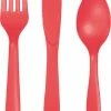 Balloon Agencies Coral Cutlery |Plastic Set Of 24 Catering