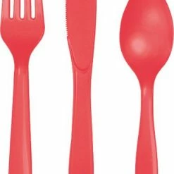 Balloon Agencies Coral Cutlery |Plastic Set Of 24 Catering