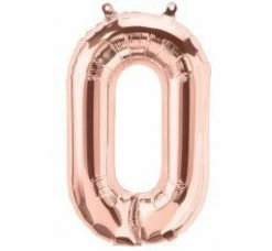 Not Specified Small Number Balloon 0 - Rose Gold - Air Filled Only Letters, Number & KITS - AIR FILLED