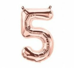 Not Specified Small Number Balloon 5 - Rose Gold - Air Filled Only Letters, Number & KITS - AIR FILLED