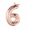 Not Specified Small Number Balloon 6 - Rose Gold - Air Filled Only Letters, Number & KITS - AIR FILLED