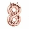 Not Specified Small Number Balloon 8 - Rose Gold - Air Filled Only Letters, Number & KITS - AIR FILLED