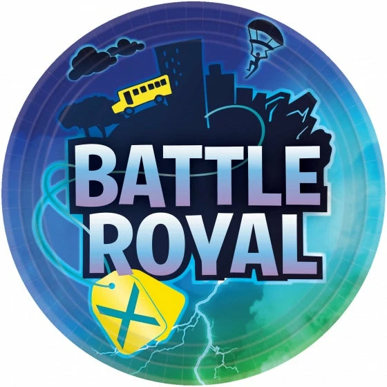 Balloon Agencies Plates - Printed Battle Royal Paper Plates Pk8