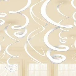 Balloon Agencies White Hanging Decorations | Swirls Pk 12
