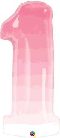 Jaz Trading Ombre Pink Number 1 Balloon 1st Birthday