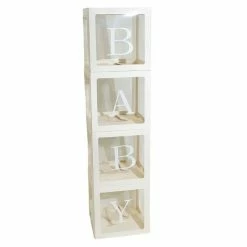 Haydens Baby Gender Reveal Alphabet Blocks'BABY' White Boxes
