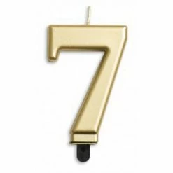 Alpen Number 7 Gold Candle | Short Candles