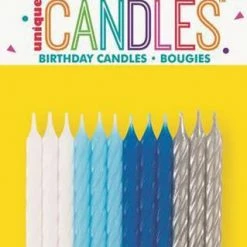 Metero Blue, Silver & White Candles