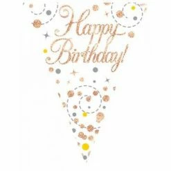 Alpen Rose Gold Sparkling Bunting | Happy Birthday Birthday Banners & Bunting
