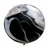Not Specified Latex Balloons - 35" (90cm) Round Black & White Marble Balloon 90cm