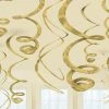 Balloon Agencies Gold Hanging Decorations | Swirls Pk12