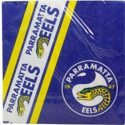 Oceana International Parramatta Eels NRL Napkins Pack Of 12 NRL | Football