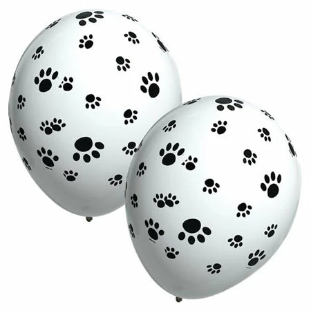 Not Specified Paw Print Balloons - Single Or Pack - Helium Filled Or Flat