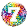 Party Planet 7th Birthday Balloon Confetti / Helium Filled - Flat - Bouquet