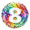 Party Planet 8th Birthday Balloon Confetti / Helium Filled - Flat - Bouquet Send Balloons