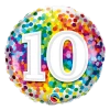 Party Planet Send Balloons 10th Birthday Balloon Confetti / Flat - Helium Filled - Bouquet
