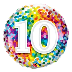 Party Planet Send Balloons 10th Birthday Balloon Confetti / Flat - Helium Filled - Bouquet