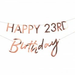 Balloon Agencies Ginger Ray Rose Gold Customizable Happy Birthday Banner