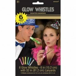 Balloon Agencies Glow Stick Whistle Lanyard - Happy New Year PK6