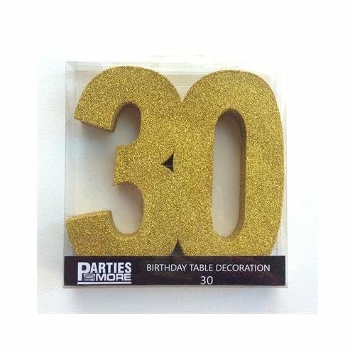 Jaz Trading 30 Gold Centerpiece | Gold Glitter 30th Birthday