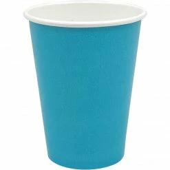 Not Specified Turquoise Paper Cups Pk24 Paper Cups - Plain