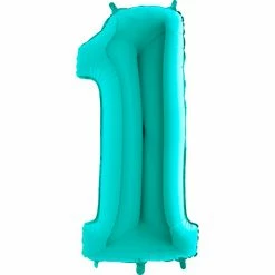 Not Specified Large Number 1 Balloon - Turquoise