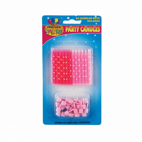 Not Specified Pink Polka Dot Candles Pk24