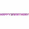 Balloon Agencies Birthday Banners & Bunting 18th Happy Birthday Letter Banner | Pink