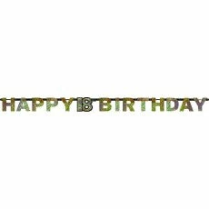 Balloon Agencies 18th Happy Birthday Letter Banner | Black Gold Silver