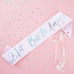 Balloon Agencies 21st Birthday Iridescent Foiled Sash