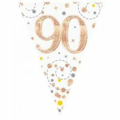 Alpen Rose Gold Sparkling Bunting | 90th Birthday