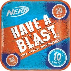Balloon Agencies Nerf Theme Paper Plates Lunch Pk8 Plates - Printed