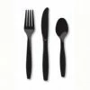 Balloon Agencies Black Cutlery | Plastic Set Of 24 Catering