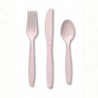 Balloon Agencies Catering Pale Pink Cutlery Plastic Set Of 24