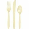 Balloon Agencies Pastel Yellow Cutlery Plastic Set Of 24